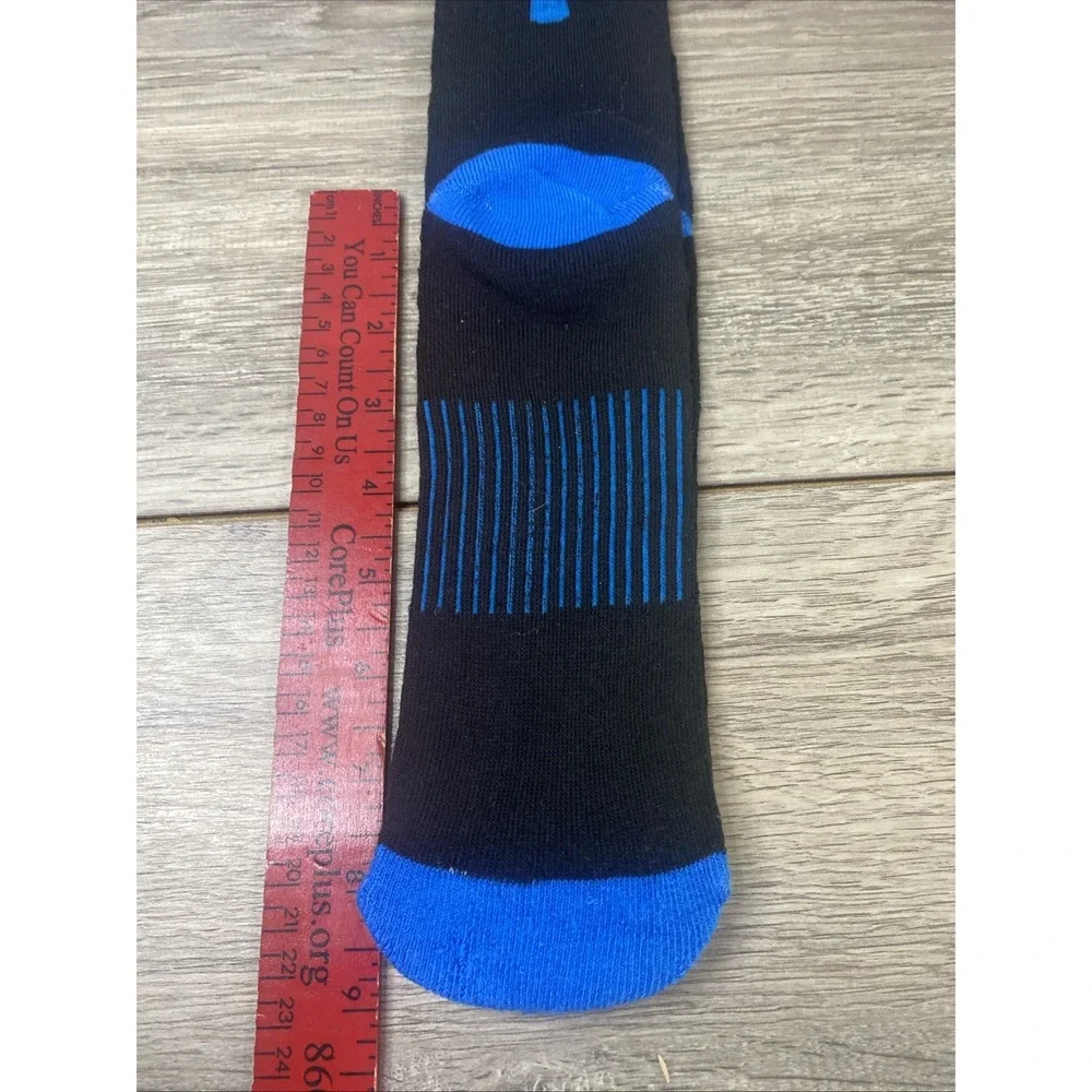 RBX Mens Crew Socks Black Blue‎ Athletic Performance Arch Support Cushioned 1 Pr